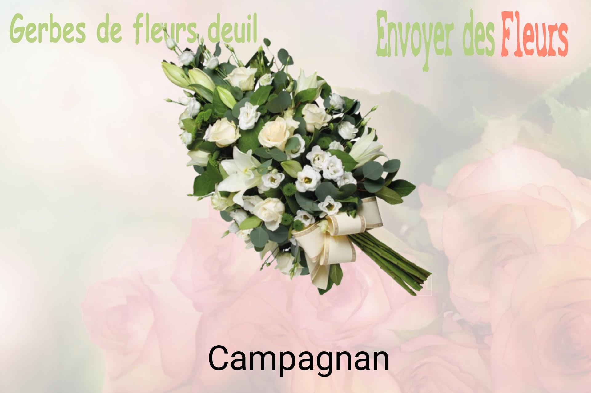 Gerbe de fleurs de deuil livrée à Campagnan